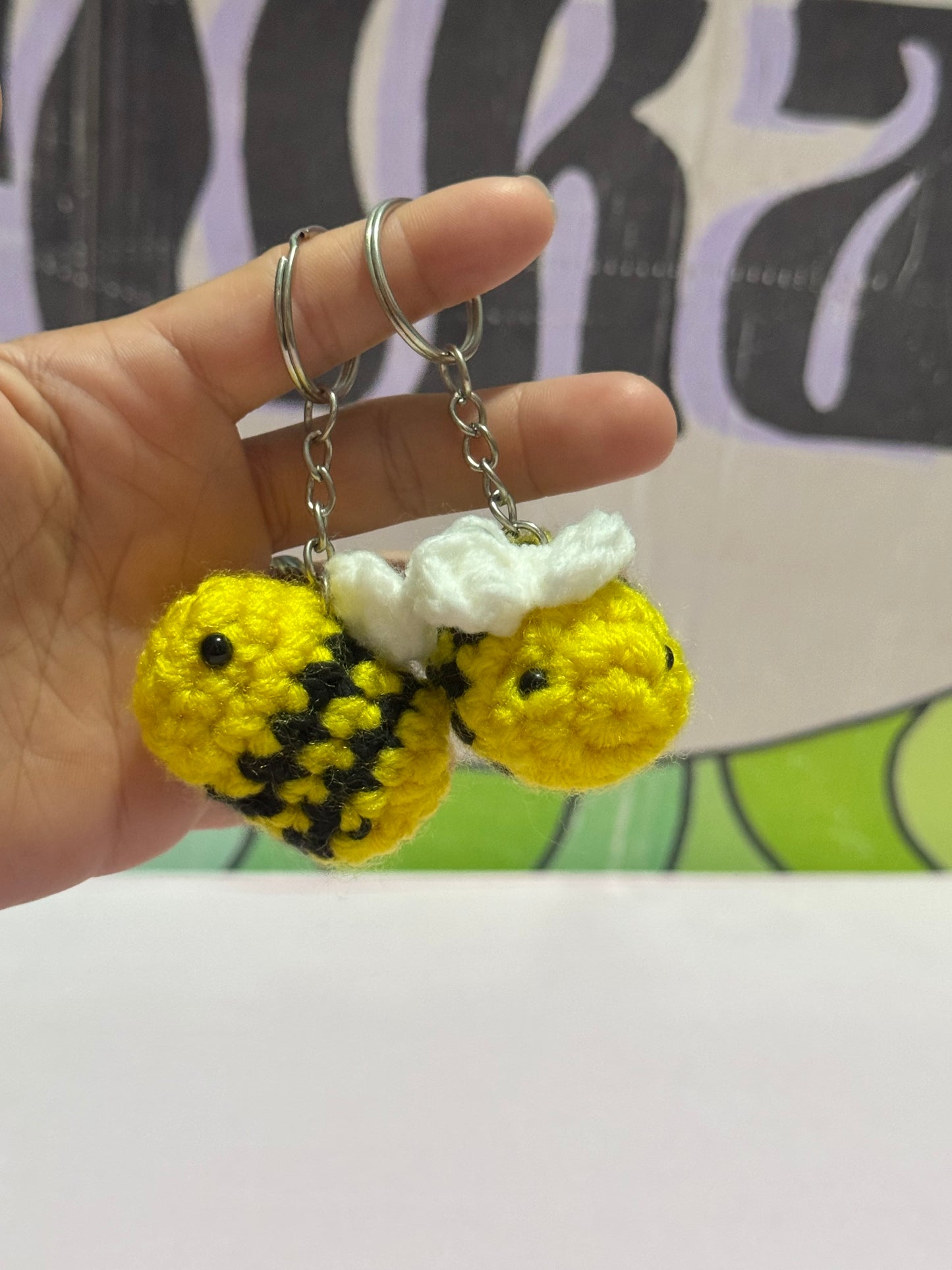 Mini bee key chain